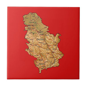 Cerâmica Azulejo do mapa de Serbia