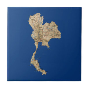 Cerâmica Azulejo do mapa de Tailândia
