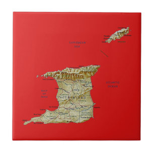 Cerâmica Azulejo do mapa de Trinidad and Tobago