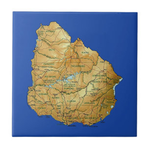 Cerâmica Azulejo do mapa de Uruguai