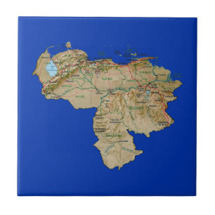 Cerâmica Azulejo do mapa de Venezuela