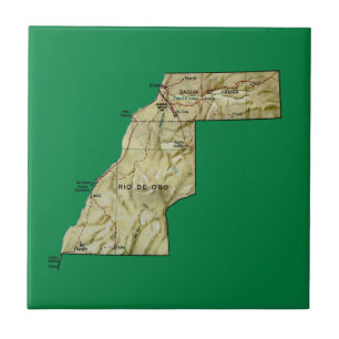 Cerâmica Azulejo do mapa de Western Sahara
