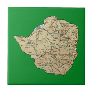 Cerâmica Azulejo do mapa de Zimbabwe
