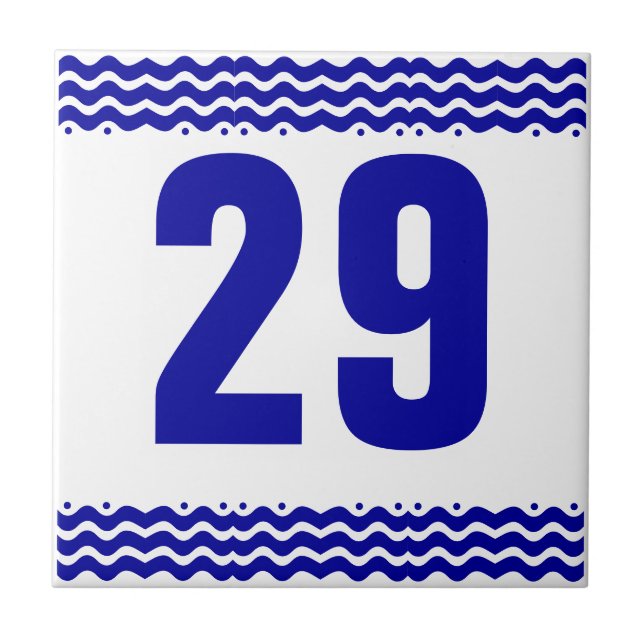 Cerâmica Azulejo do número de ondas do art deco (Frente)