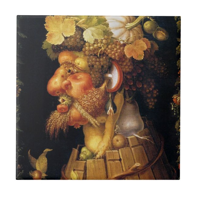 Cerâmica Azulejo do outono de Arcimboldo (Frente)