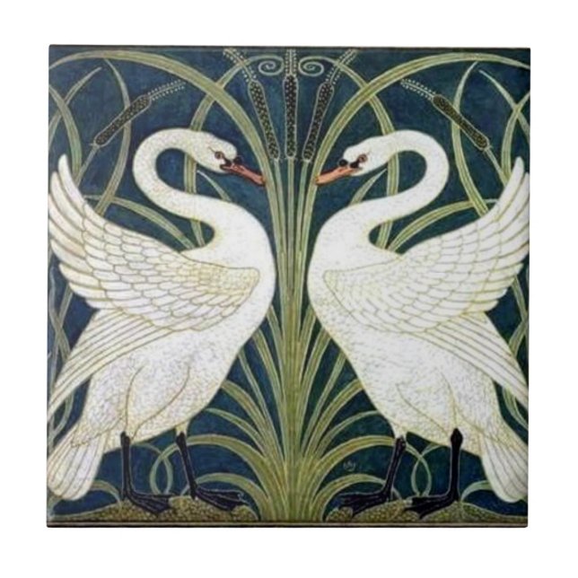 Cerâmica Azulejo do papel de parede da cisne e da (Frente)