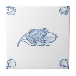 Cerâmica Azulejo do sapo de Delft com cantos de Shell