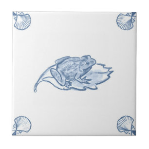 Cerâmica Azulejo do sapo de Delft com cantos de Shell