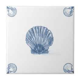 Cerâmica Azulejo do Scallop de Delft com cantos de Shell