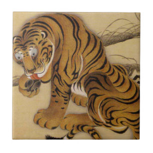 Cerâmica Azulejo do tigre de Ito Jakuchu