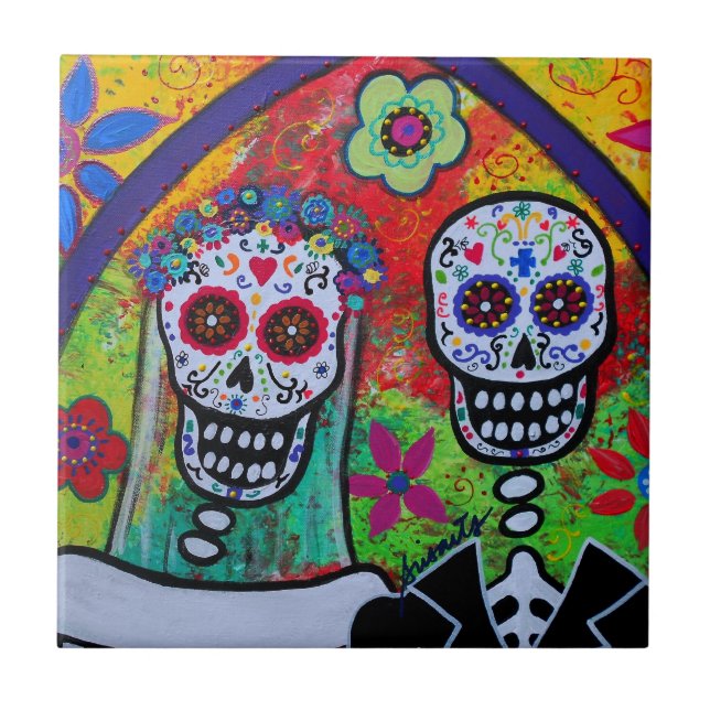 Cerâmica Azulejo DO WEDDING DIA DE LOS MUERTOS (Frente)