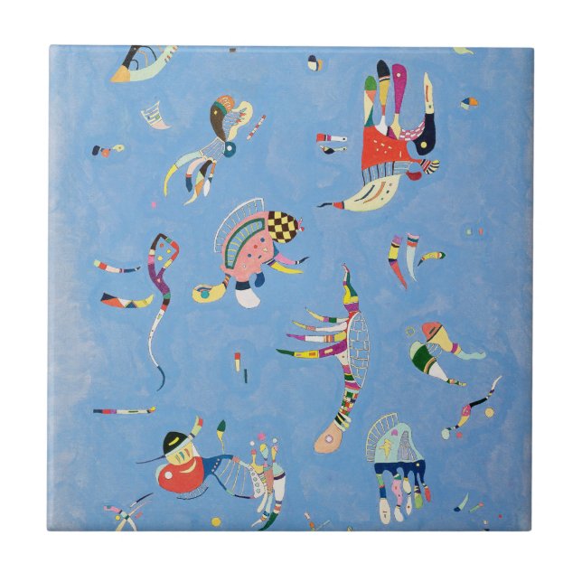 Cerâmica Azulejo dos azul-céu de Kandinsky (Frente)