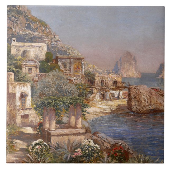 Cerâmica Azulejo dos barcos dos pescadores do oceano de (Frente)