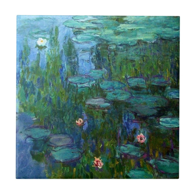 Cerâmica Azulejo dos lírios de água de Monet Nympheas (Frente)