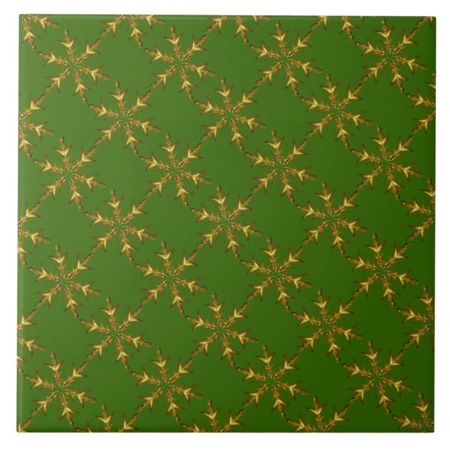 Cerâmica Azulejo Dourado Floco de Neve (Frente)