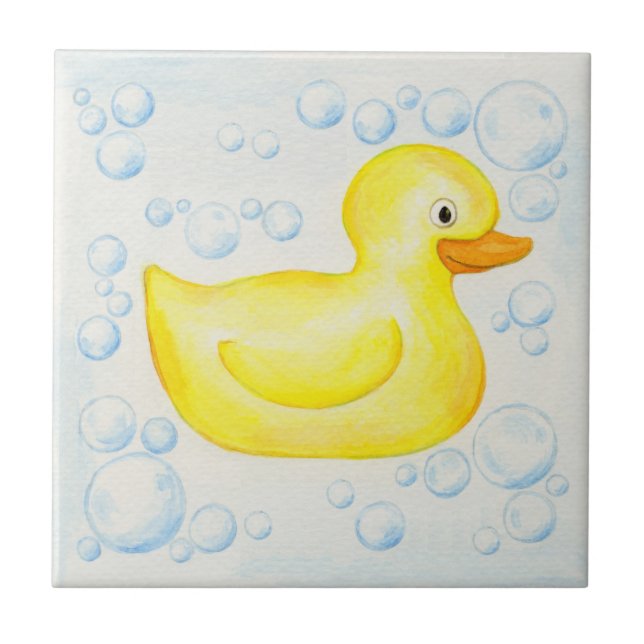 Cerâmica azulejo Ducky de Borracha Amarela (Frente)