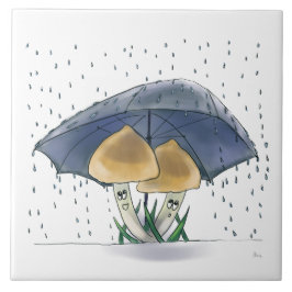 Cerâmica Azulejo engraçado de cogumelos