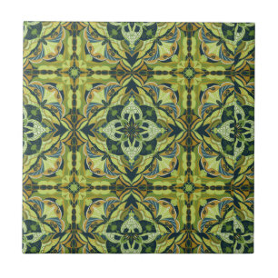 Cerâmica Azulejo Espanhol Azulejo Verde de Aquarela