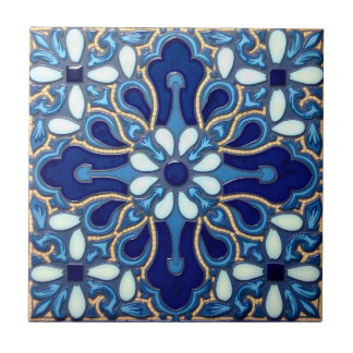 Cerâmica Azulejo Espanhol de Maiolica Azul Cobalto