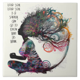 Cerâmica Azulejo espiritual de Gem de mulher inspirada