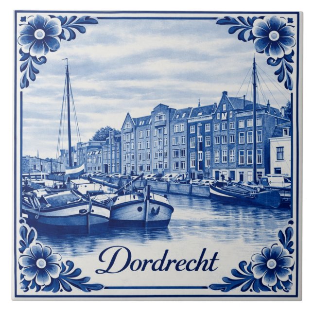 Cerâmica Azulejo estilo Delft Azul de Dordrecht (Frente)