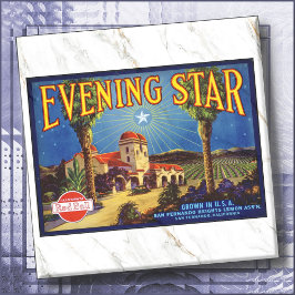 Cerâmica AZULEJO - ''Estrela da Noite'' - Rótulo de Caixa