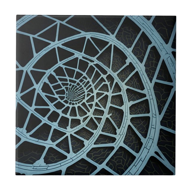 Cerâmica Azulejo Fibonacci Espiral Moderno de Arte (Frente)