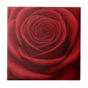 Cerâmica Azulejo - Flor de Rosa Vermelha