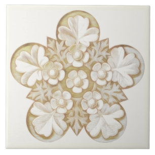 Cerâmica Azulejo floral arquitectónico antigo 6x6 de Tan