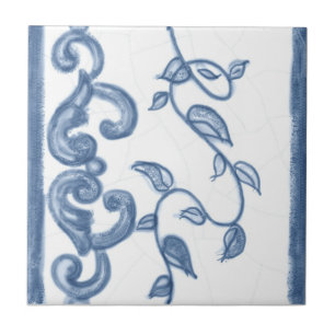 Cerâmica Azulejo floral da beira de Delft