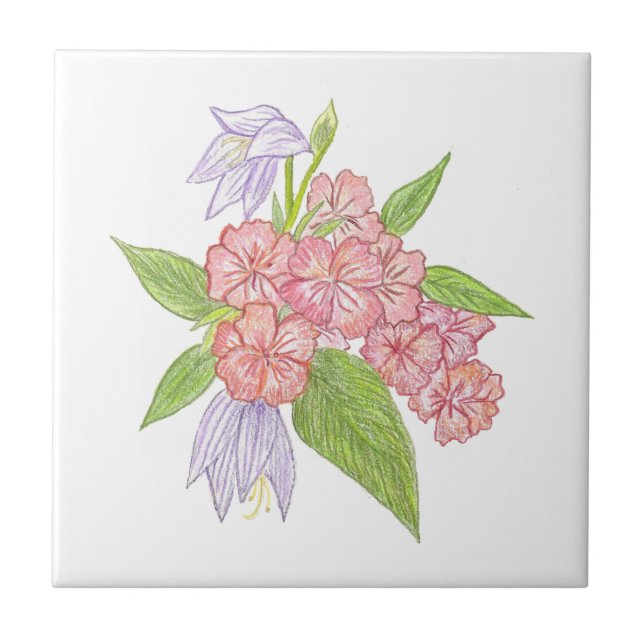 Cerâmica Azulejo Floral de Jardim (Frente)