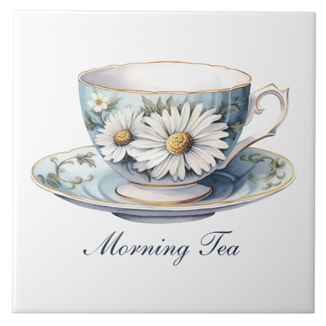 Cerâmica Azulejo Floral de Teacup de Teacup bonito "Manning (Frente)