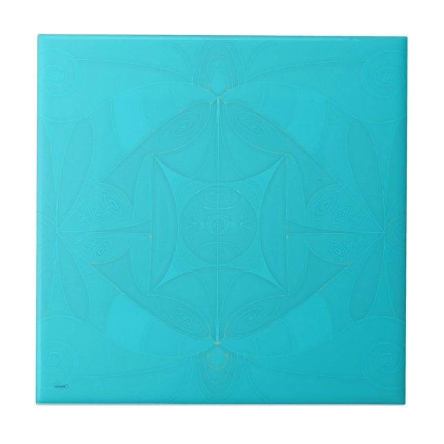Cerâmica Azulejo fractal de Baby Blue Peça 2 de 6 (Frente)