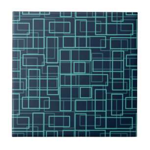 Cerâmica Azulejo Geométrico de Grade Azul Legal