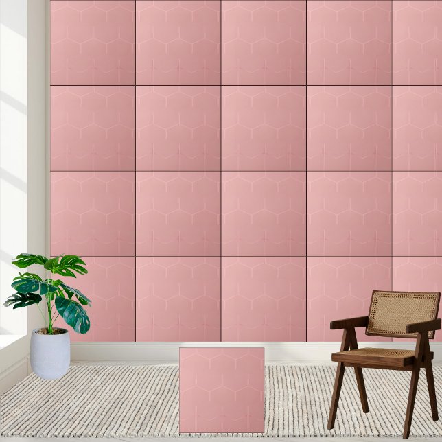Cerâmica Azulejo Geométrico de Honeycomb Rosa Moderno (Modern Pink Honeycomb Geometric Ceramic Tile)