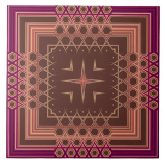 Cerâmica Azulejo geométrico de Rico Colorido de Vinho e Cho