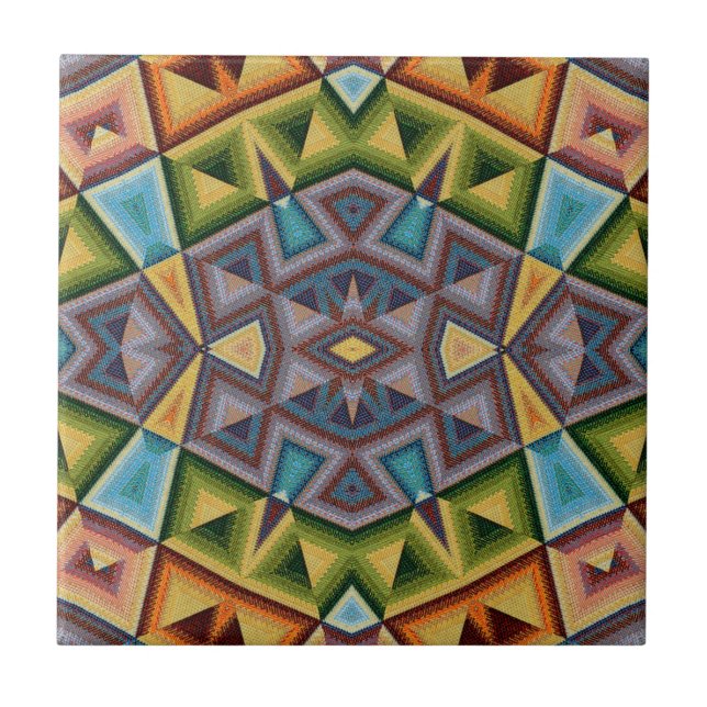 Cerâmica Azulejo Geométrico Design Cerâmico de Várias Cores (Frente)