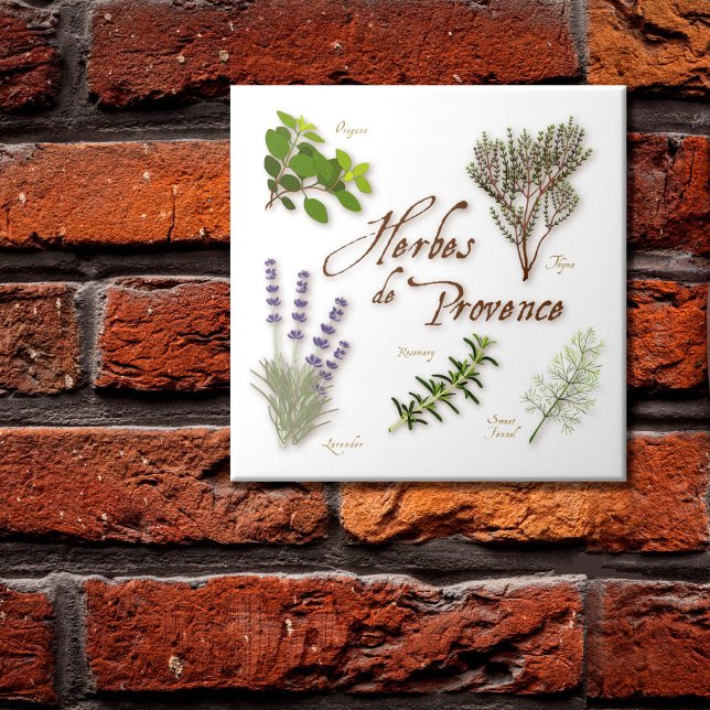 Cerâmica Azulejo Herbes de Provence (Herbes de Provence Ceramic Tile. A popular blend of aromatic herbs from southwest France. )