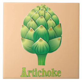 Cerâmica Azulejo Ilustrado de Cozinha Decorativa Artichoke