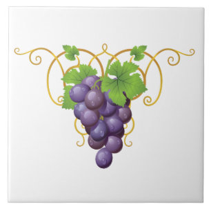 Cerâmica Azulejo Impressão de Uvas