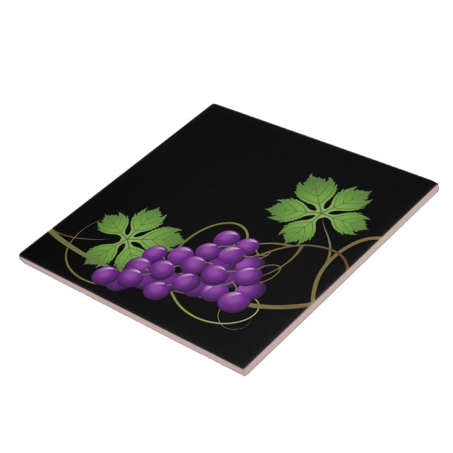 Cerâmica Azulejo Impressão de Uvas (Lateral)