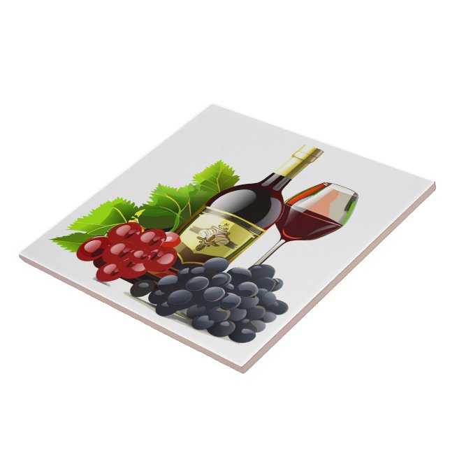 Cerâmica Azulejo Impressão de Uvas de Vinho (Lateral)