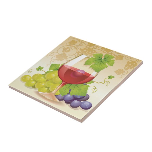 Cerâmica Azulejo Impressão de Uvas de Vinho (Lateral)