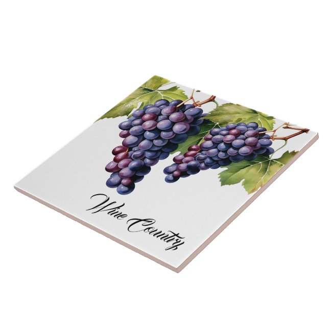 Cerâmica Azulejo Impressão de Uvas para Vinhos (Lateral)