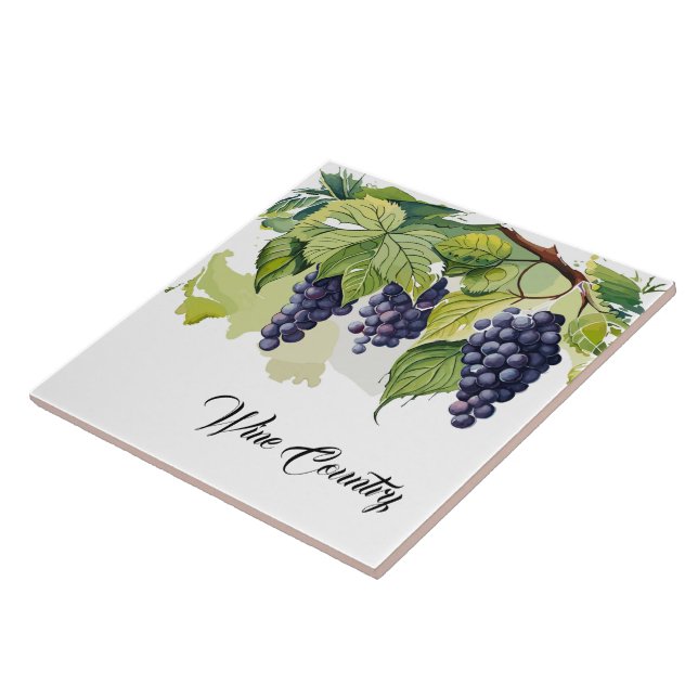 Cerâmica Azulejo Impressão de Uvas para Vinhos (Lateral)