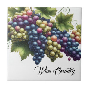 Cerâmica Azulejo Impressão de Uvas para Vinhos