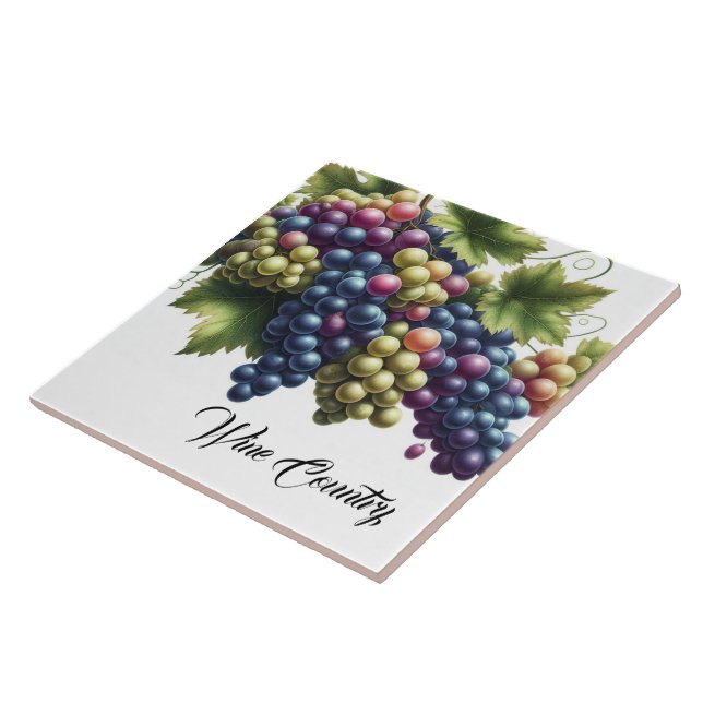 Cerâmica Azulejo Impressão de Uvas para Vinhos (Lateral)