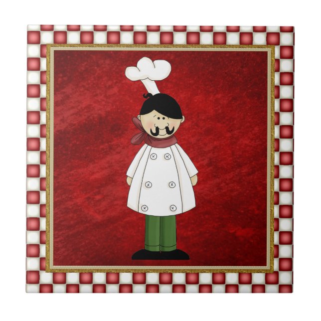 Cerâmica Azulejo italiano de cozinha de chef (Frente)
