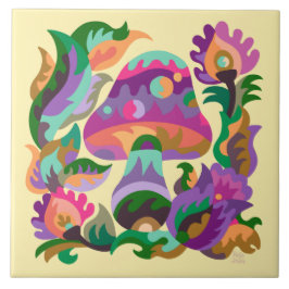 Cerâmica Azulejo Magnético de Arco-Íris de Cogumelo