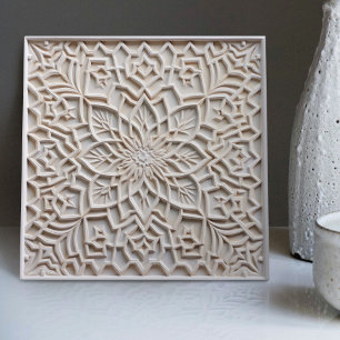 Cerâmica Azulejo Marroquino Floral Relevo Falso Acento de D